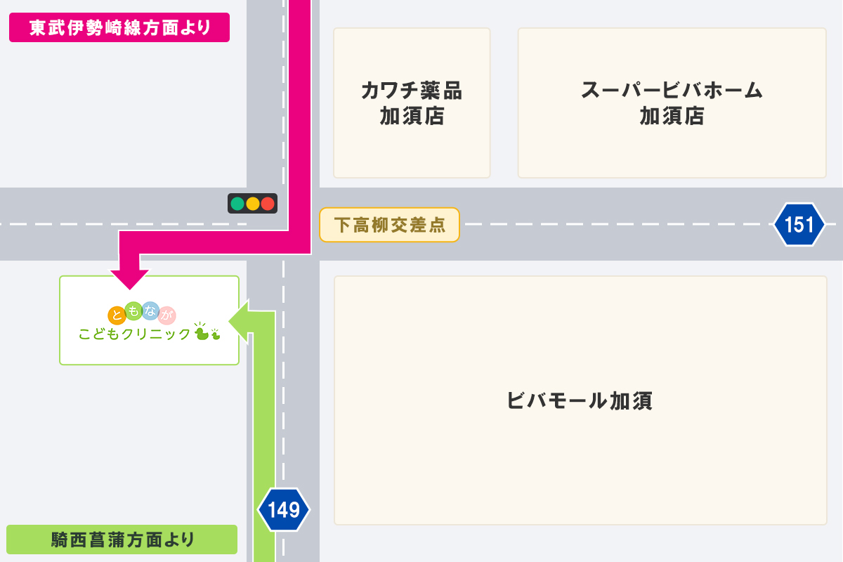 お車でお越しの方案内図